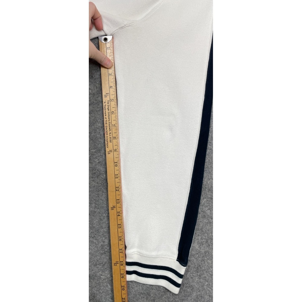 Polo Ralph Lauren Track Jacket Sweatshirt Ivory Black Large Striped Read - Picture 14 of 16
